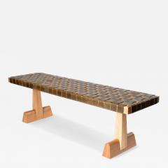 AX Bench by FINCH white oak and leather customizable  - 4627060