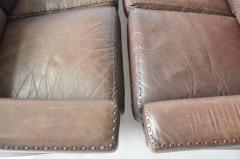 Aage Christensen Pair of Aage Christiansen 1960s Danish Leather Sofas - 394176