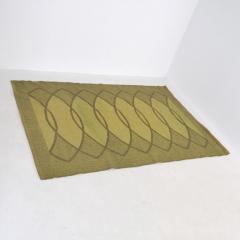 Aapo H rk nen Modern Wool Carpet in Green Tones Finland 1950s - 4637295