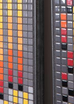 Aaron Lyons Contemporary Glass Mosaic Triptych in Blackened Steel Frames - 4813149