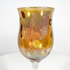 Aaron Slater Studio Design Art Glass Sculptural Stem Wine Goblet - 3104176