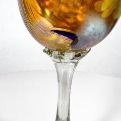 Aaron Slater Studio Design Art Glass Sculptural Stem Wine Goblet - 3104177