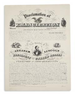 Abraham Lincoln 1864 Engraving Lincolns Proclamation of Emancipation Charles Shober - 3716401