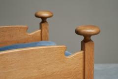 Abraham Sprij Abraham Sprij Pair of Lounge Chairs in Solid Oak and Blue Velvet 1960s - 4396318