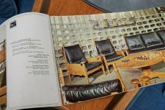 Abraham Sprij Abraham Sprij Pair of Lounge Chairs in Solid Oak and Blue Velvet 1960s - 4396328