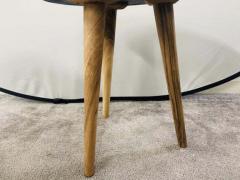 Abstract Art Design Epoxy Resin Top Walnut Legs End or Side Table a Pair - 2866235