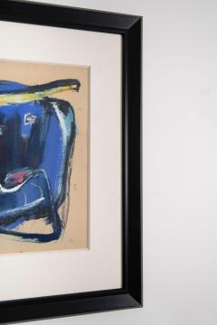 Abstract Expressionist New York School Blue Bull Painting Signed and Dated 1959 - 4491535