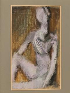 Abstract Framed Pastel Drawing of a Woman circa 1960 - 3602225