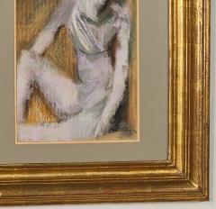 Abstract Framed Pastel Drawing of a Woman circa 1960 - 3602227