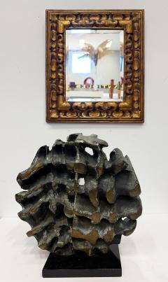 Abstract Modern Brutalist Bronze Sculpture Verdigris Signed - 4375512