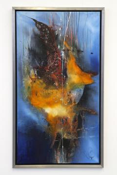 Abstract Painting Sea War Acrylic On Canvas by MS Steel Frame AT 2021 - 4017374