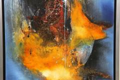 Abstract Painting Sea War Acrylic On Canvas by MS Steel Frame AT 2021 - 4017378