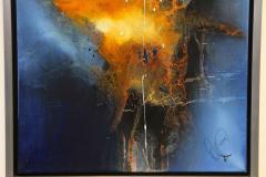 Abstract Painting Sea War Acrylic On Canvas by MS Steel Frame AT 2021 - 4017379