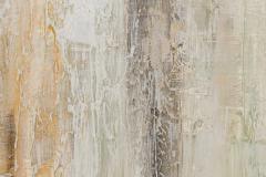 Abstract Painting in Beige Brown and Green on Unframed Stretched Canvas - 4514753