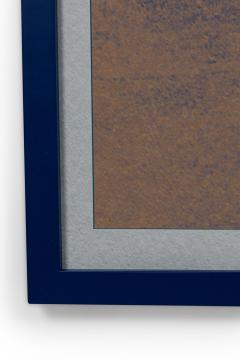 Abstract Print with Grey and Navy Blue Dots on Orange Background - 4653974
