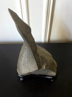 Abstract Scholar Rock Viewing Stone on Wood Stand - 2775951