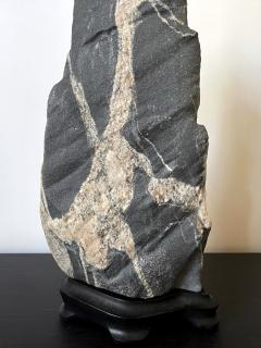 Abstract Scholar Rock Viewing Stone on Wood Stand - 2775971