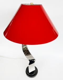 Abstract Sculpted Stainless Steel Table Lamp Metal Shade by Norton - 4529986