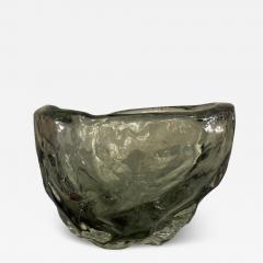 Abstract Short Murano Sommerso Green Glass Vase - 4312142