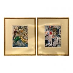 Abstract Signed Watercolor Paintings A Pair - 1236401