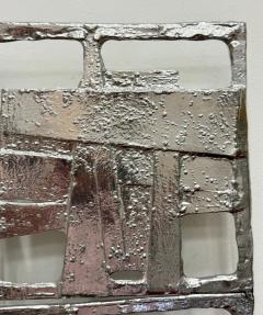 Abstract Vintage Brutalist Cast Metal Wall Sculptures Pair - 4641990