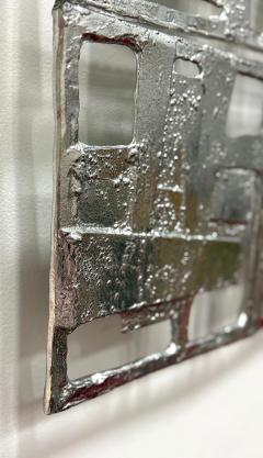Abstract Vintage Brutalist Cast Metal Wall Sculptures Pair - 4642004