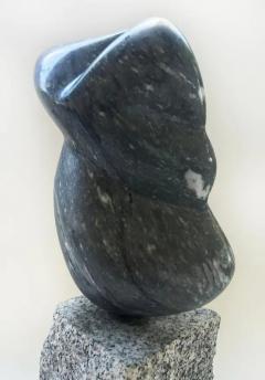 Abstract and Figurative Marble Hand Carved Sculpture on a Granite Base - 3650750
