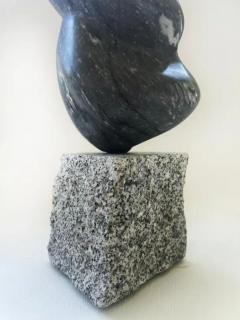 Abstract and Figurative Marble Hand Carved Sculpture on a Granite Base - 3650753