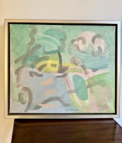 Abstract oil on canvas by Andre Beudain France 1970s  - 3994198