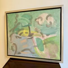 Abstract oil on canvas by Andre Beudain France 1970s  - 3994202