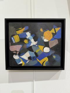 Abstract oil painting by Roland Bierge France 1976  - 4203115