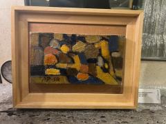 Abstract painting by Bill Parker Oil on canvas signed lower left BP 58  - 3430830