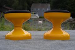Achille Castiglioni Achille Castiglioni for Kartell Pair of Space Age Yellow Black Plastic Stools - 4302280