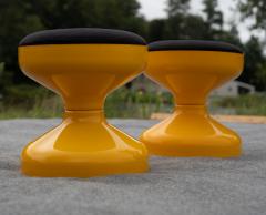 Achille Castiglioni Achille Castiglioni for Kartell Pair of Space Age Yellow Black Plastic Stools - 4302284