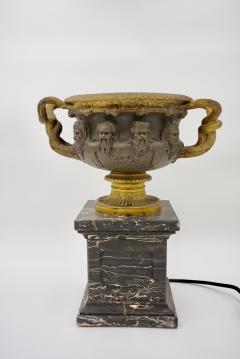 Achille Collas bronze and gilt Warwick vase lamp on portoro marble basis by Barbadienne 1860 - 3004494