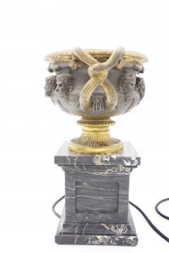 Achille Collas bronze and gilt Warwick vase lamp on portoro marble basis by Barbadienne 1860 - 3004501