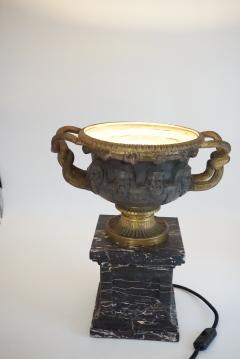 Achille Collas bronze and gilt Warwick vase lamp on portoro marble basis by Barbadienne 1860 - 3004503