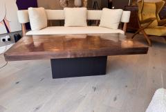 Acid etched copper large coffee table - 4120682