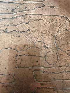 Acid etched copper large coffee table - 4120685