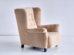 Acton Bj rn Important Acton Bj rn Wingback Chair in Sheepskin A J Iversen Denmark 1937 - 2075956