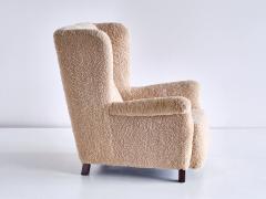 Acton Bj rn Important Acton Bj rn Wingback Chair in Sheepskin A J Iversen Denmark 1937 - 2075965