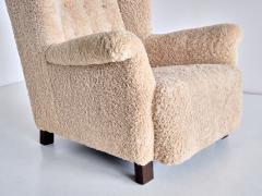 Acton Bj rn Important Acton Bj rn Wingback Chair in Sheepskin A J Iversen Denmark 1937 - 2075971