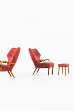 Acton Schubell Easy Chairs and Stool Produced by E Sv Olsen - 1914777