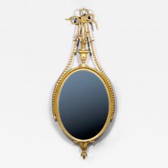 Adam Period Oval Carved Giltwood Mirror - 3962502