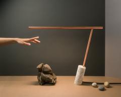 Adam Ruiz Original Copper Marble Table Lamp Signed by Adam Ruiz Cyril Fuchs - 1068526