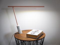 Adam Ruiz Original Copper Marble Table Lamp Signed by Adam Ruiz Cyril Fuchs - 1068527