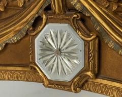 Adam Style Giltwood Drapery Motif Over the Mantle Wall Mirror Italy 1920s - 4096094