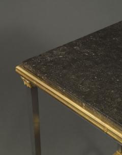 Adam Weisweiler AN EXQUISITE STEEL AND GILT BRONZE CENTER TABLE WITH FOSSIL MARBLE TOP - 3526068