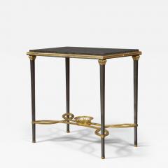 Adam Weisweiler AN EXQUISITE STEEL AND GILT BRONZE CENTER TABLE WITH FOSSIL MARBLE TOP - 3530072