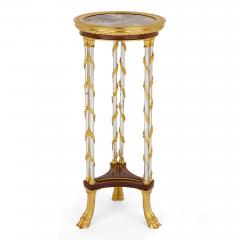 Adam Weisweiler French Ormolu and Steel Gu ridon with Marble Top after Weisweiler - 4789875